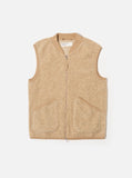 FAWN WOOL FLEECE ZIP WAISTCOAT / UNIVERSAL WORKS
