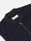 NAVY WOOL FLEECE ZIP WAISTCOAT / UNIVERSAL WORKS