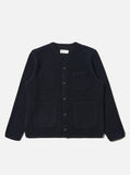 NAVY WOOL FLEECE CARDIGAN / UNIVERSAL WORKS
