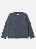 SLATE BLUE  WOOL FLEECE CARDIGAN / UNIVERSAL WORKS
