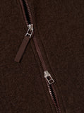 BROWN WOOL FLEECE ZIP BOMBER / UNIVERSAL WORKS
