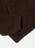 BROWN WOOL FLEECE ZIP BOMBER / UNIVERSAL WORKS