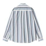 CHEMISE rayé KENDRICKS bleue et grise CARHARTT WIP coupe loose decontracté en lin et coton été 2025 versailles homme col classique