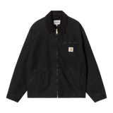 JACKET VESTE SHIRT BOUTON ZIP NOIR COL NOIR COL VELOUR OG DETROIT STONE BLACK CARHARTT LOGO HOMME PRINTEMPS ETE SS25 NOUVEAUTES COLLECTION MODE STREETWEAR CASUAL MANCHES LONGUES BOUTIQUE VERSAILLES