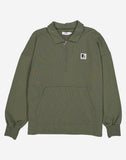 Sweat vert à zip Manso de la marque OLOW. Confortable et durable, conçu en coton biologique avec une coupe moderne et des finitions soignées.