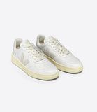 BASKET EN CUIR BLANC LOGO BEIGE VEJA « REGARDE »