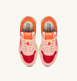 Sneakers Autry Reelwind rose rouge et orange en daim et mesh, homme tendance, dispo à Versailles