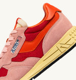 Sneakers Autry Reelwind rose rouge et orange en daim et mesh, homme tendance, dispo à Versailles