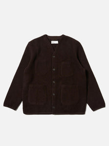 BROWN WOOL FLEECE CARDIGAN / UNIVERSAL WORKS