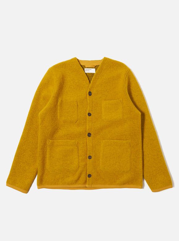 YELLOW WOOL FLEECE CARDIGAN / UNIVERSAL WORKS