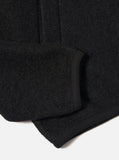 BLACK WOOL FLEECE ZIP BOMBER / UNIVERSAL WORKS