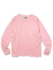 TEE SHIRT L/S POCKET CREW P-CORAL / GOOD ON