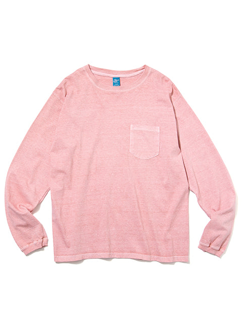 TEE SHIRT L/S POCKET CREW P-CORAL / GOOD ON