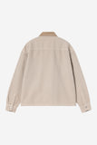Dos de la chemise-veste Carhartt WIP Prescott ficelle avec col en velours côtelé.