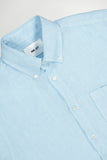 CHEMISE COL BOUTONNE ARNE EN LIN BLEU CIEL NN07