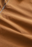 SURCHEMISE VIRGIL EN POPLIN MARRON NO NATIONALITY 07 ELEGEANTE DECONTRACTE TENDANCE 2025
