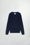 PULL NN07 BLEU MARINE MAILLE FINE EN COTON CHAUD NO NATIONALITY
