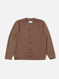 CARDIGAN COTTON MIX FLEECE BROWN UNIVERSAL WORKS