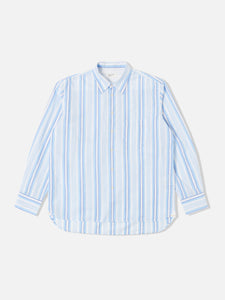 LAZY DAY SHIRT POP STRIPE BLUE UNIVERSAL WORKS HOMME NOUVELLE COLLECTION VERSAILLES