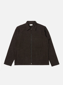 BROWN CEDAR CHECK ZIP SHIRT / UNIVERSAL WORKS