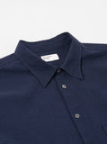 LUCKY SHIRT SEERSUCKER SHIRTING NAVY / UNIVERSAL WORKS
