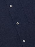 LUCKY SHIRT SEERSUCKER SHIRTING NAVY / UNIVERSAL WORKS