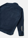 Chemise de travail Universal Works Work Shirt Dam Marl Marine. Chemise à manches longues avec col ouvert et poches poitrine.