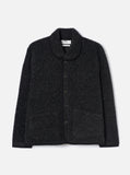 Veste Lancaster Bouclet Fleece Anthracite Universal Works, col châle, boutonnée, poches plaquées.