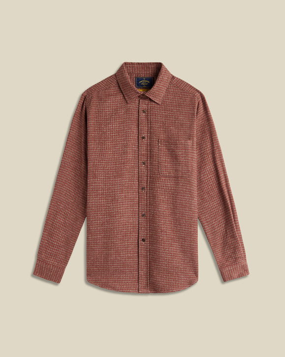 CHEMISE ABSTRACT PIED POULE CLAY / PORTUGUESE FLANNEL