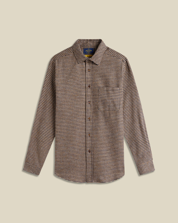 CHEMISE ABSTRACT PIED POULE NAVY / PORTUGUESE FLANNEL