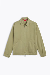 VESTE EN COTON ANCELIN TAURUS SWAMP GREEN KAKI ZIPPEE COL CLASSIQUE HOMECORE HOMME CASUAL CHIC ETE 2025 VERSAILLES
