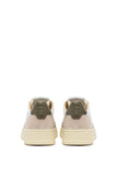 CHAUSSURE EN CUIR BLANC ET SUEDE 
TALON BEIGE AUTRY INTEMPOREL UNISEXE MODERNE NOUVELLE COLLECTION ELEGEANT