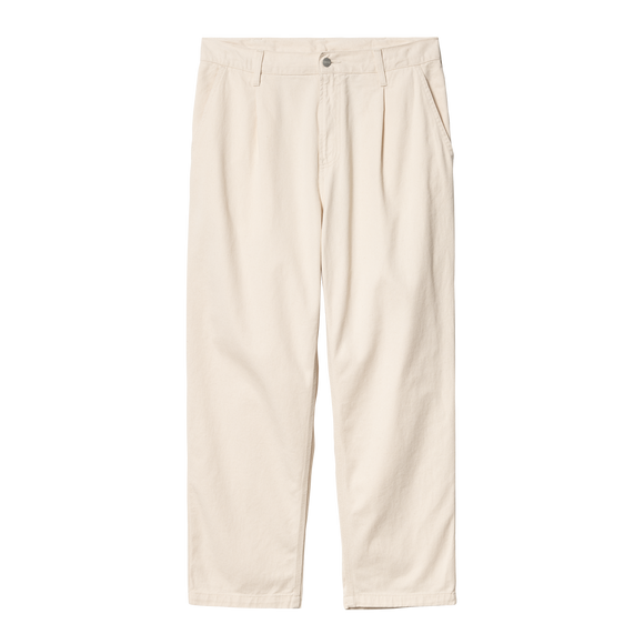 PANTALON COUPLE AMPLE COTON BEIGE CARHARTT HOMME MEN COLLECTION SS25 BOUTON
