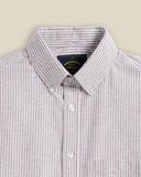 CHEMISE BUTTON DOWN STRIPE FLANELLE BORDEAUX PORTUGUESE FLANNEL