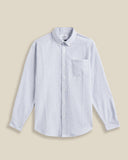 Chemise à rayures noires et blanches Belavista – coupe droite, col boutonné, 100 % coton. Une pièce estivale raffinée signée Portuguese Flannel, disponible chez SEE YOU à Versailles.