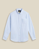 Chemise à rayures bleues et blanches Belavista – coupe droite, col boutonné, 100 % coton. Une pièce estivale raffinée signée Portuguese Flannel, disponible chez SEE YOU à Versailles.