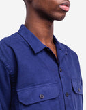 OLOW Chemise Decre Taza Skome Blue – Élégance et confort avec une coupe fluide et un design original.