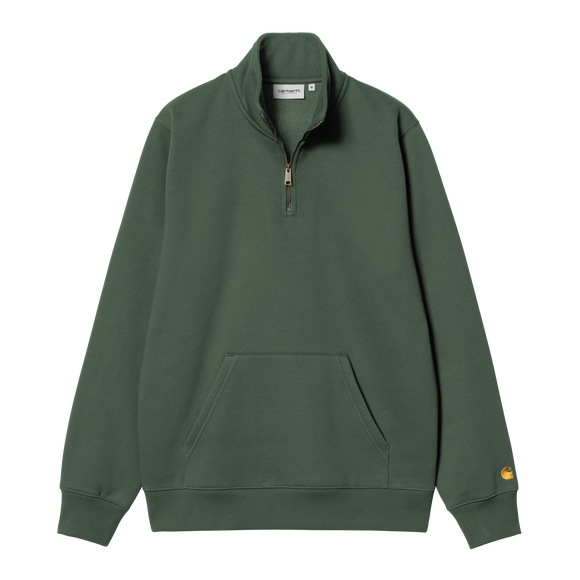 SWEAT ZIP NECK SYCAMORE VERT CARHARTT BRODE POCHE VENTRE FW24 HOMME COLLECTION 2024 AUTOMNE HIVER