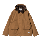 VESTE ZIP CAPUCHE AMOVIBLE MARRON CLARTON CARHARTT WIP VERSAILLES