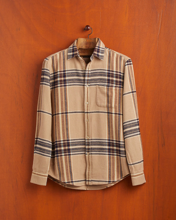 CHEMISE AFTER HAZELNUT BLUE PORTUGUESE FLANNEL