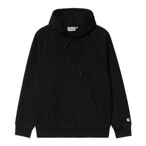 SWEAT CAPUCHE NOIR CARHARTT CHASE LOGO MANCHE HOMME FEMME FW24 HOODIE