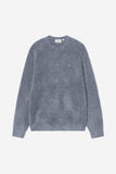 Pull homme Curtis Shady Blue Carhartt WIP en maille bleu-gris chiné – See You Versailles