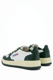 SHOES MEDALIST LOW BI COLOR CUIR VERT FONCÉ ET BLANC AUTRY 