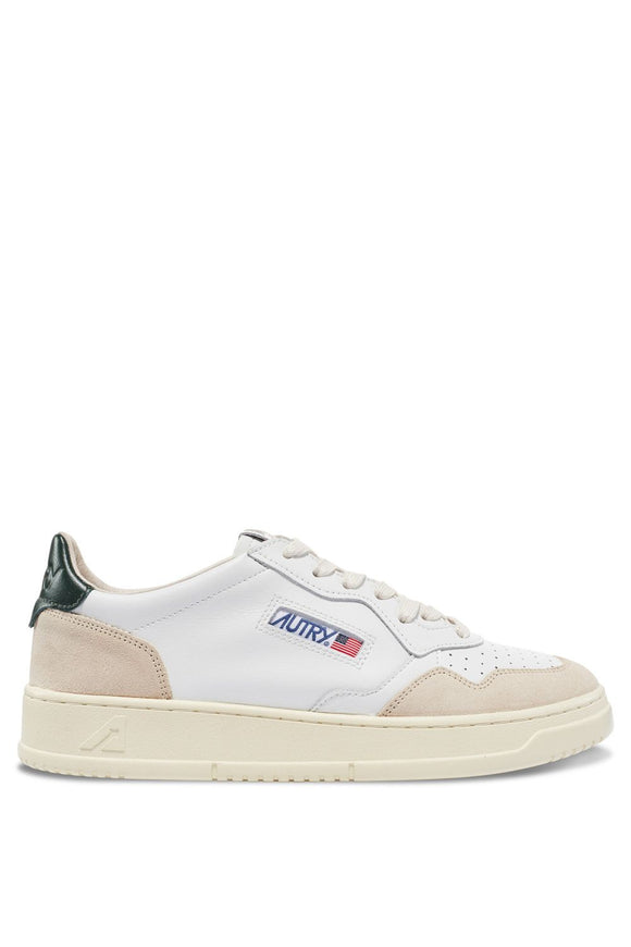 AUTRY MEDALIST LOW CUIR BLANC ET SUEDE BEIGE ACTION SHOES AUTRY 