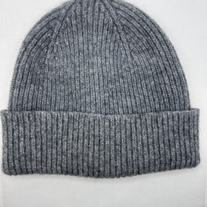 BONNET EN LAINE FINE GRIS FONCÉ 