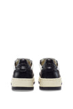 CHAUSSURE HOMME BASSE BICOLOR EN CUIR BLANC ET NOIR AUTRY ACTION SHOES 