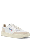 BASKET EN CUIR BLANC SUEDE BEIGE ET LACETS BLANC AUTRY 