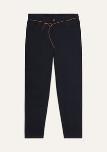PANTALON EN COTON JABALI TWILL NAVY HOMECORE HOMME COUPE CAROTTE 5 POCHES VERSAILLES