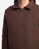 BLOUSON ZIPPE SHERWOOD LAINE MARRON OLOW VERSAILLES HIVER 2024
