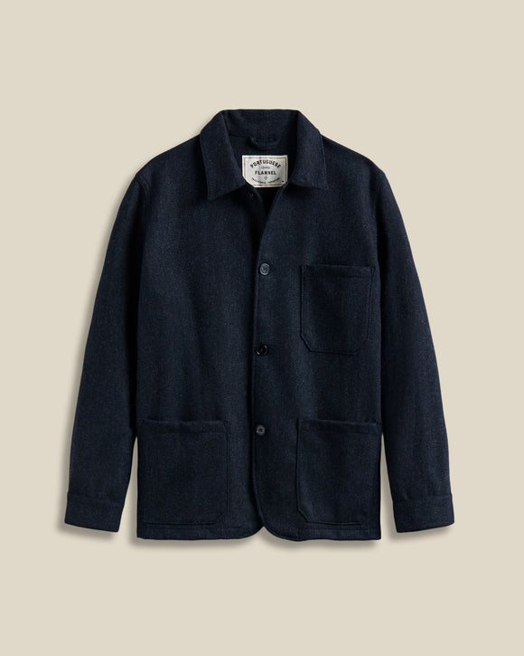 VESTE LABURA HERRINGBONE WOOL NAVY / PORTUGUESE FLANNEL